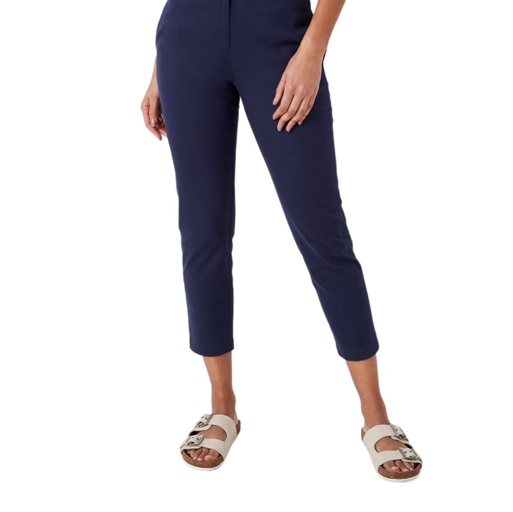 Mossimo Dress Denim Flat Front Zipper Fly Dark Blue Capri Pants 6